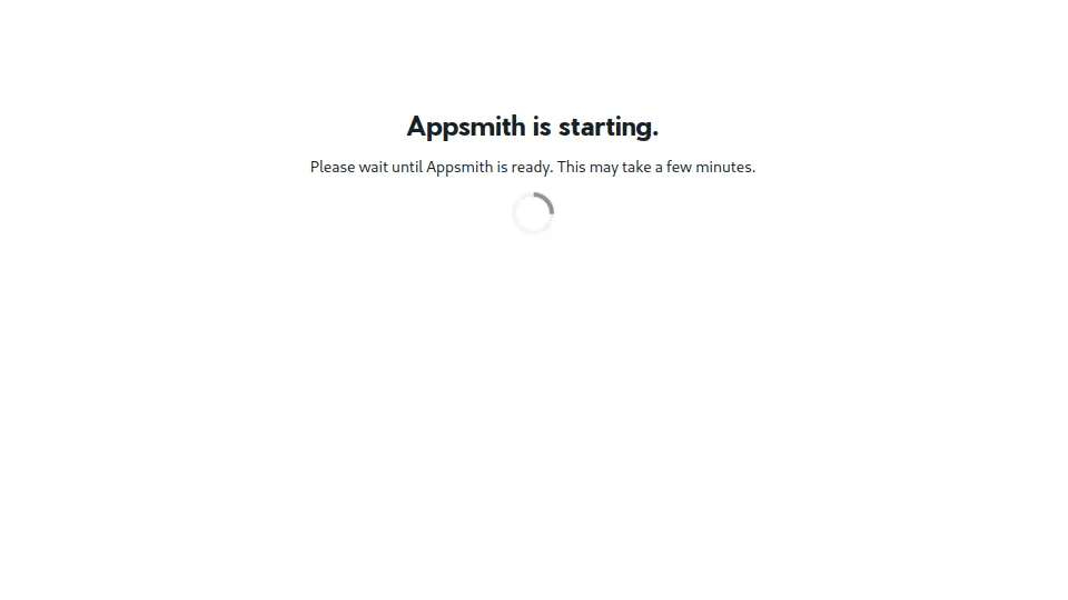 Appsmith 초기 접속 화면