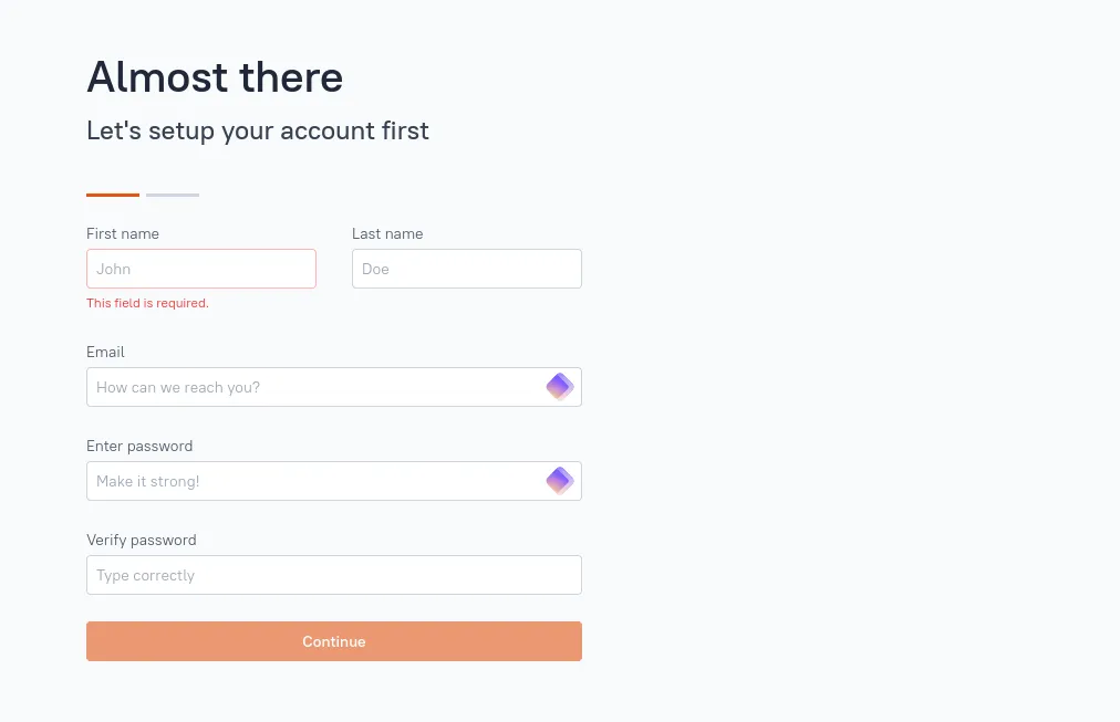 Appsmith 어드민 회원가입 화면